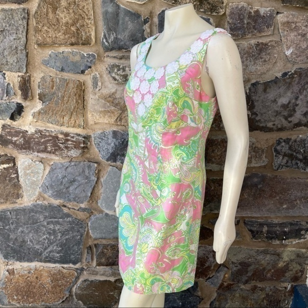 Lilly Pulitzer Nina Shift Dress Chin Chin Print Size 10 - Picture 6 of 7